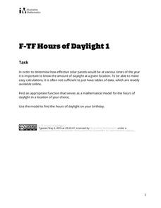 Hours of Daylight 1 Assessment Hours of Daylight 1 Assessment
