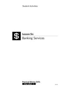 Banking Services Worksheet Banking Services Worksheet