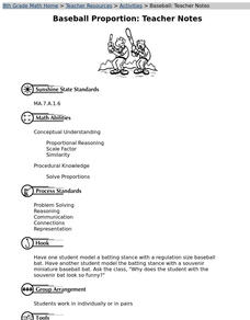 Baseball Proportion Lesson Plan Baseball Proportion Lesson Plan