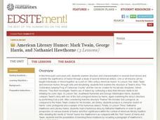 American Literary Humor: Mark Twain, George Harris, and Nathaniel Hawthorne Unit American Literary Humor: Mark Twain, George Harris, and Nathaniel Hawthorne Unit