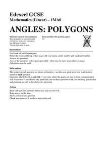 Angles in Polygons Assessment Angles in Polygons Assessment