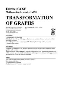 Transformation of Graphs Assessment Transformation of Graphs Assessment
