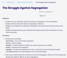 The Struggle Against Segregation Lesson Plan The Struggle Against Segregation Lesson Plan
