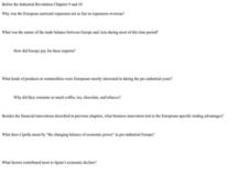 Before the Industrial Revolution Worksheet Before the Industrial Revolution Worksheet