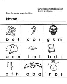 Beginning Consonants Lesson Plan Beginning Consonants Lesson Plan