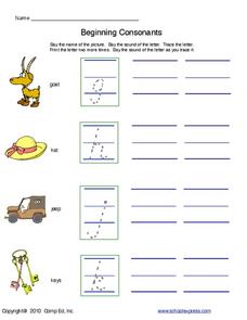 Beginning consonants Worksheet Beginning consonants Worksheet
