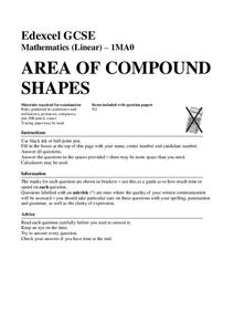 Area of Compound Shapes Assessment Area of Compound Shapes Assessment