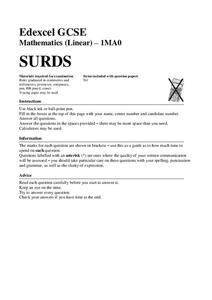 Surds Assessment Surds Assessment