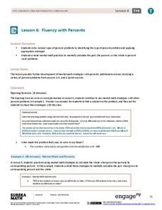 Fluency with Percents Lesson Plan Fluency with Percents Lesson Plan