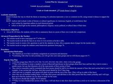 Beowulf Lesson Plan Beowulf Lesson Plan