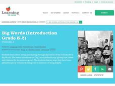 Big Words Lesson Plan Big Words Lesson Plan