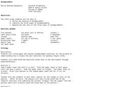 Biodegradable Lesson Plan Biodegradable Lesson Plan