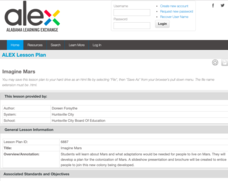 Imagine Mars Lesson Plan Imagine Mars Lesson Plan