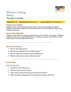 Biomes Lesson Plan Biomes Lesson Plan