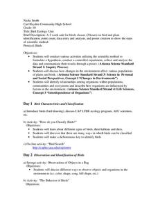 Bird Ecology Unit Lesson Plan Bird Ecology Unit Lesson Plan