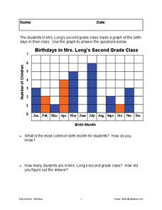 Birthday Graph Worksheet Birthday Graph Worksheet