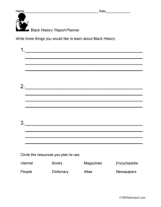 Black History: Report Planner Organizer Black History: Report Planner Organizer
