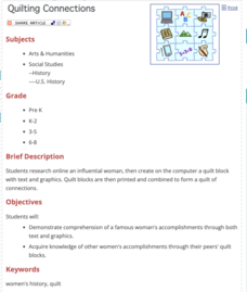 Quilting Connections Lesson Plan Quilting Connections Lesson Plan