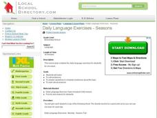 Daily Language Exercises - Seasons Lesson Plan Daily Language Exercises - Seasons Lesson Plan