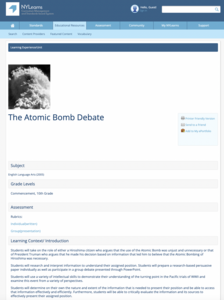 The Atomic Bomb Debate Lesson Plan The Atomic Bomb Debate Lesson Plan