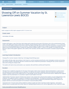 Showing Off on Summer Vacation Lesson Plan Showing Off on Summer Vacation Lesson Plan