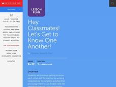 Hey Classmates! Let's Get to Know One Another! Lesson Plan Hey Classmates! Let's Get to Know One Another! Lesson Plan