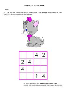 Brave Kid Sudoku 4x4 Worksheet Brave Kid Sudoku 4x4 Worksheet