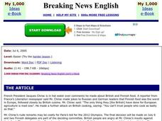 Breaking News English: British Food Interactive Breaking News English: British Food Interactive