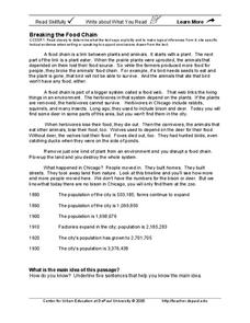 Breaking the Food Chain Worksheet Breaking the Food Chain Worksheet