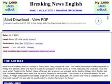 Breaking News English: Sheep Suicides Cause Financial Ruin Worksheet Breaking News English: Sheep Suicides Cause Financial Ruin Worksheet