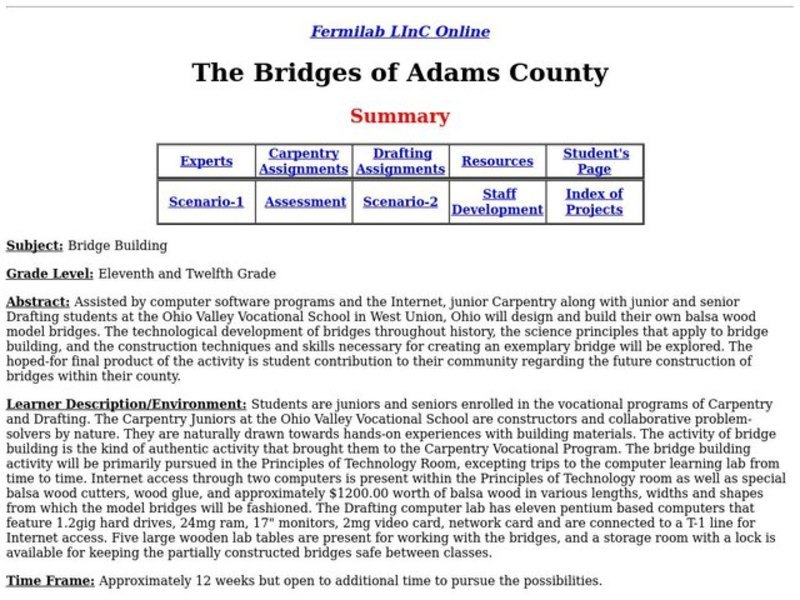 Bridge Building Lesson Plan Bridge Building Lesson Plan