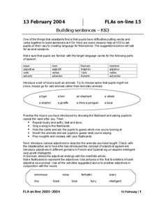 Building Sentences Lesson Plan Building Sentences Lesson Plan