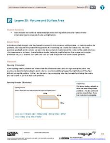 Volume and Surface Area Lesson Plan Volume and Surface Area Lesson Plan