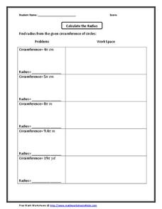 Calculate the Radius Organizer Calculate the Radius Organizer