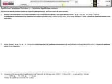 Calculating Equilibrium Constants Lesson Plan Calculating Equilibrium Constants Lesson Plan