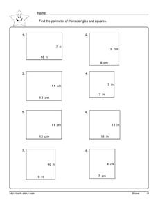 Calculating Perimeter Worksheet Calculating Perimeter Worksheet