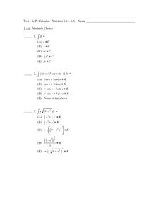 Calculus Test Worksheet Calculus Test Worksheet