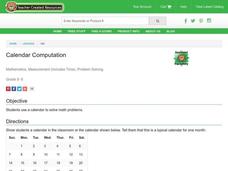 Calendar Computation Lesson Plan Calendar Computation Lesson Plan