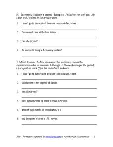 Capital Letters Worksheet Capital Letters Worksheet