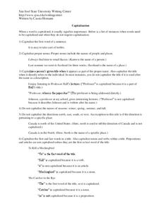 Capitalization Handout Capitalization Handout