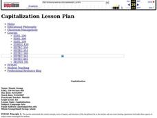 Capitalization Lesson Plan Capitalization Lesson Plan