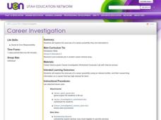Career Investigation Lesson Plan Career Investigation Lesson Plan