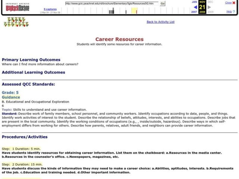 Career Resources Lesson Plan Career Resources Lesson Plan