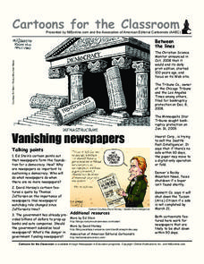 Cartoons for the Classroom: Vanishing Newspapers Worksheet Cartoons for the Classroom: Vanishing Newspapers Worksheet