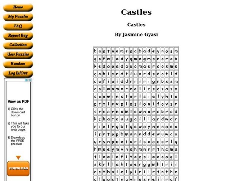 Castles Worksheet Castles Worksheet