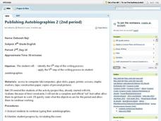 Publishing Autobiographies 2 Lesson Plan Publishing Autobiographies 2 Lesson Plan