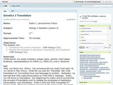 Genetics 3 Translation Lesson Plan Genetics 3 Translation Lesson Plan