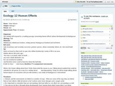 Ecology 12 Human Effects Lesson Plan Ecology 12 Human Effects Lesson Plan