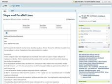 Slope and Parallel Lines Lesson Plan Slope and Parallel Lines Lesson Plan