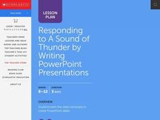 Responding to A Sound of Thunder by Writing PowerPoint Presentations Lesson Plan Responding to A Sound of Thunder by Writing PowerPoint Presentations Lesson Plan